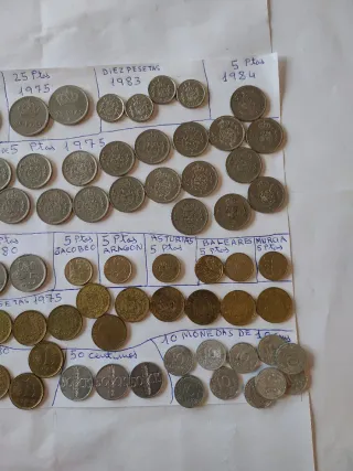 Lote de monedas antiguas pesetas