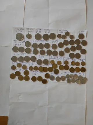 Lote de monedas antiguas pesetas