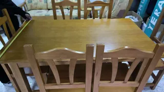 Salón comedor madera y tela