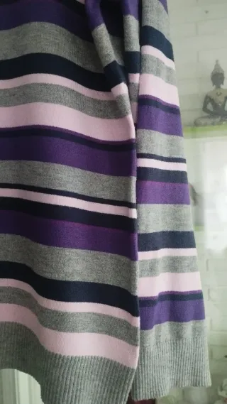 Jersey Punto Roma Rayas Gris Moradoy rosa