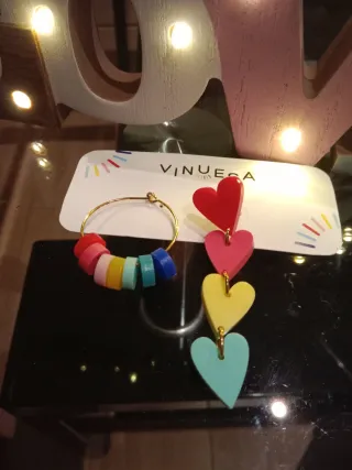 Pendientes Vinuesa Corazones Multicolor