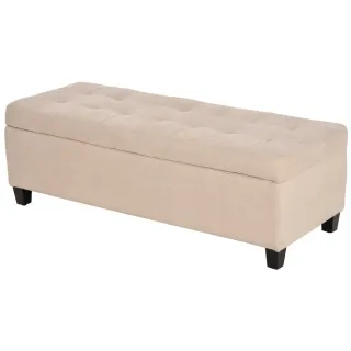 Banco Puff Almacenaje Tapizado Beige
