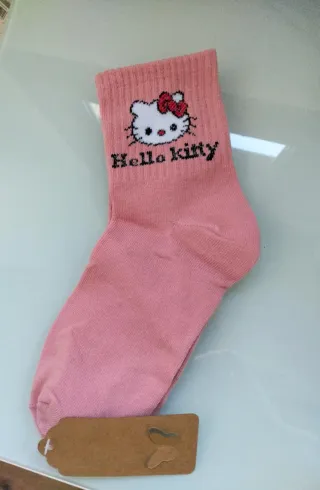 Calcetines rosas Hello Kitty talla única( 36-39)
