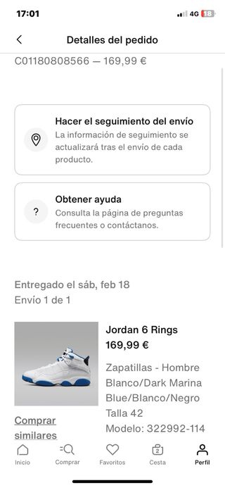 Jordan 6 Rings Azul Blanco