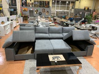 Sofá Cama Chaise Longue Gris