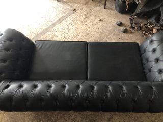 Sofá Chesterfield 3 plazas piel negro