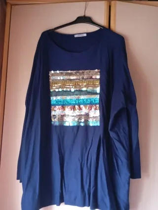 Jersey lentejuelas azul y dorado Talla XL