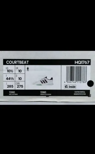 Adidas Courtbeat Homem Tamanho 44.5 novas