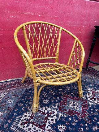 Silla vintage bambú años 70