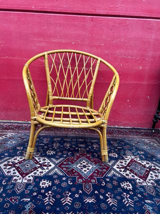 Silla vintage bambú años 70