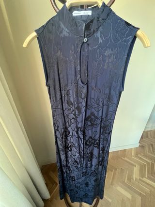 Vestido Renana&Go Estilo Japonés Azul Noche Talla