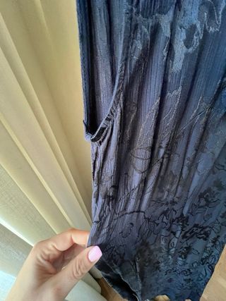 Vestido Renana&Go Estilo Japonés Azul Noche Talla