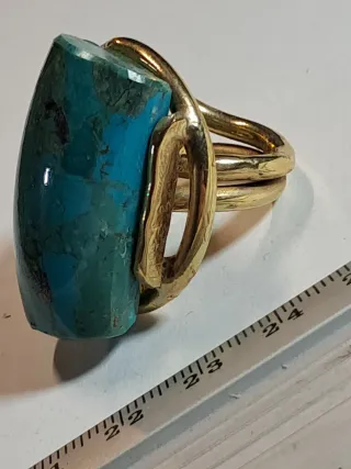 Anello artigianale con turchese