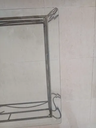 Mesa de centro cristal y metal