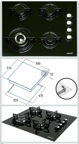 Placa de gas Cata 4 fuegos