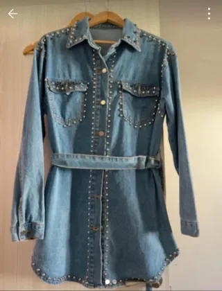 Vestido Camisa Vaquero Tachuelas