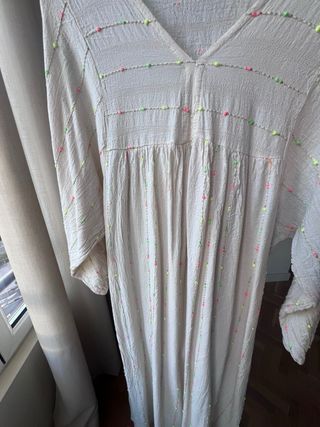 Vestido túnica veraniego beige multicolor