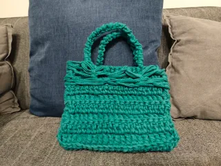 Borsetta fatta a mano color petrolio