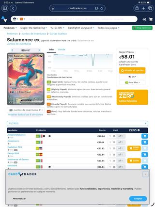 Carta Pokémon Salamence EX 320 HP