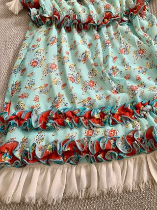 Vestido Highly Preppy floral azul y rojo