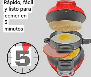 Mini Máquina Desayuno 3 en 1, Roja