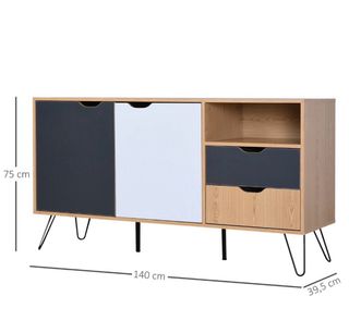 Aparador HOMCOM 140x39,5x75cm