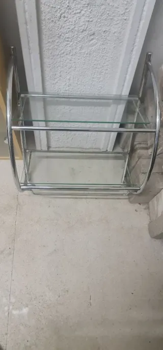 Mueble auxiliar madera y cristal escuchó ofertas