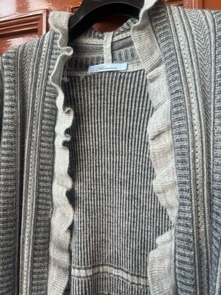 Cardigan Blumarine lungo con rouches