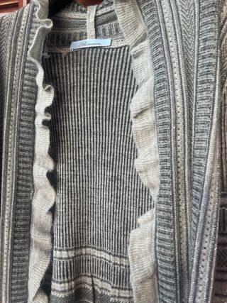 Cardigan Blumarine lungo con rouches