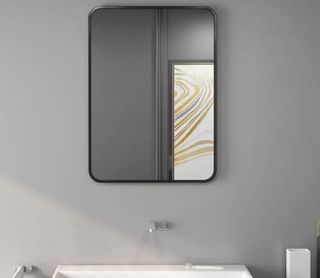 Espejo Baño Negro 50x70cm - Moderno