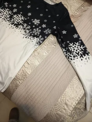 Camiseta manga larga estampada copos nieve