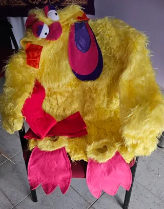 Disfraz pollito felpa mono capucha, talla L