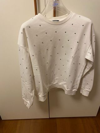 Set 2 felpe bambina con strass Tg. 10 anni.