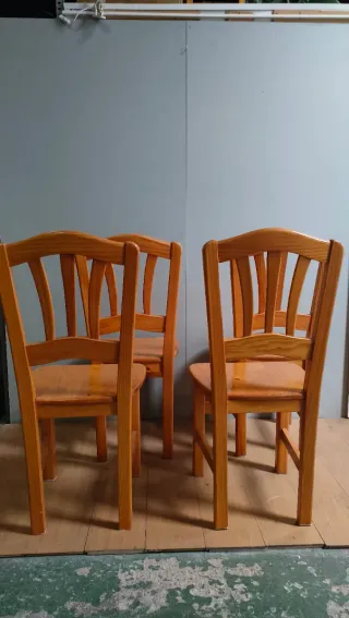 Pack 4 Sillas Madera Pino