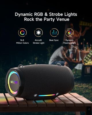 Altavoz Portátil Bluetooth 80W con Luces LED