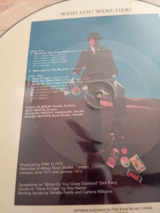 Pink Floyd Wish You Were Here Vinilo Picture Disc