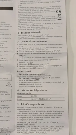 ALTAVOCES Philips 2.1 Negro