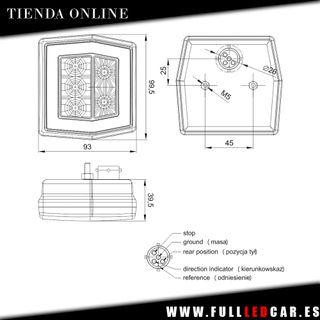 PILOTOS LED NEON TRES FUNCIONES CON LUZ MATRICULA