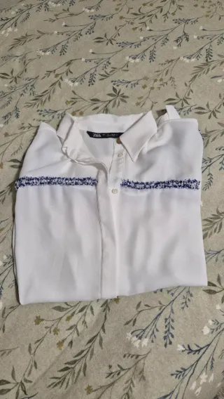Blusa Zara Blanca Talla L