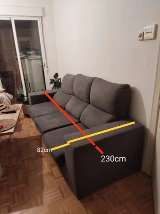 Sofá de 3 plazas gris