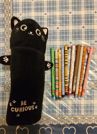 Astuccio Legami Gatto Nero + 10 Penne