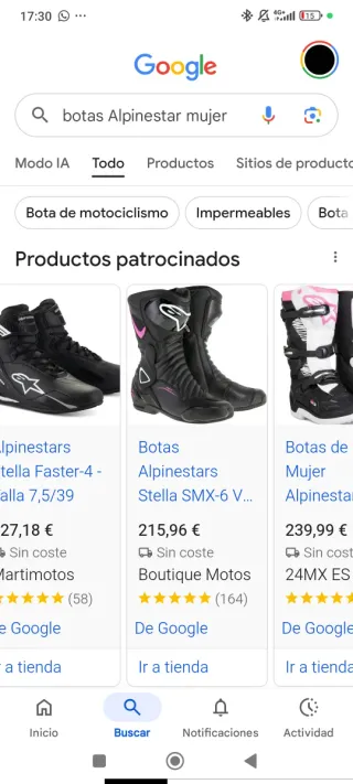 Chaqueta y Botas Alpinestar Talla39 (Usadas 1 día)
