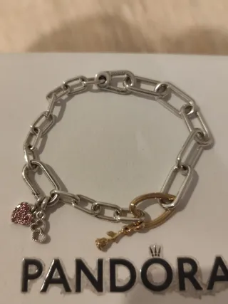 Pulsera Eslabones Corazón Dorado Pandora Me