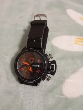 Reloj MEGIR Negro Naranja Elegante