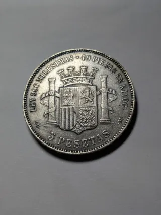 Réplica Moneda 5 pts 1869 Alta Calidad