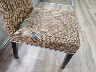 Lote 2 Sillas Comedor Mimbre y Madera