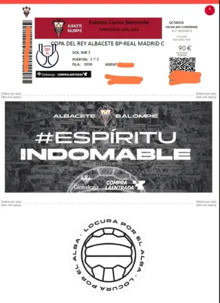 Balón Oficial del Partido Albacete - Real Madrid