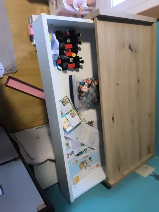 Mesa de escritorio madera y blanco