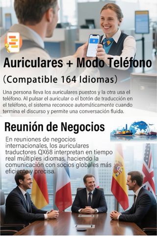 Auriculares inalámbricos Bluetooth Traductor