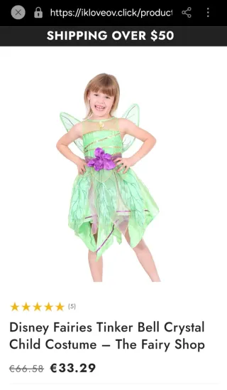 Disfraz  Campanilla  (4-8 años)